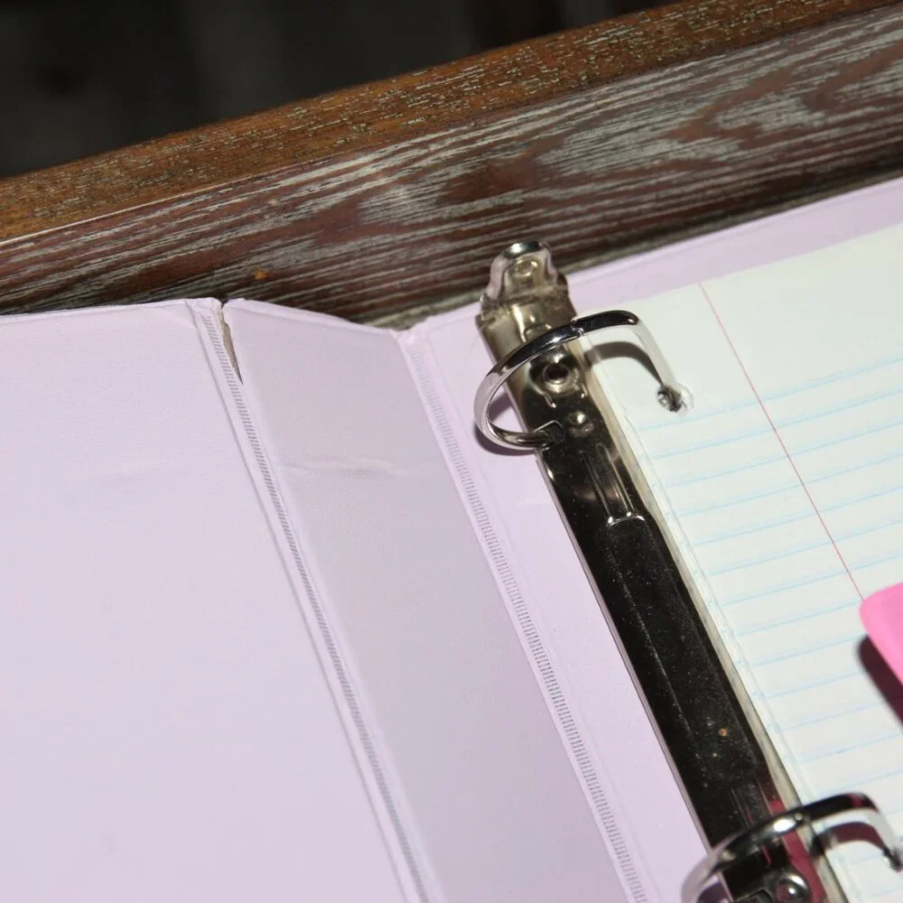 Set of Pink, Black & Light Pink Binders